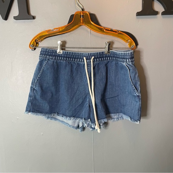 Aerie dark wash denim drawstring shorts size medium - Picture 1 of 8